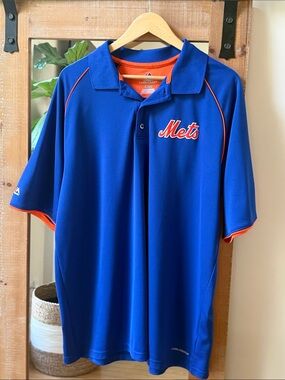 Majestic NY Mets Performance Polo Shirt Size XL
